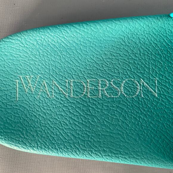 J.W.ANDERSON Size 9 Blue Green Anchor Logo Acetate Pool Slide Sandals main image 6
